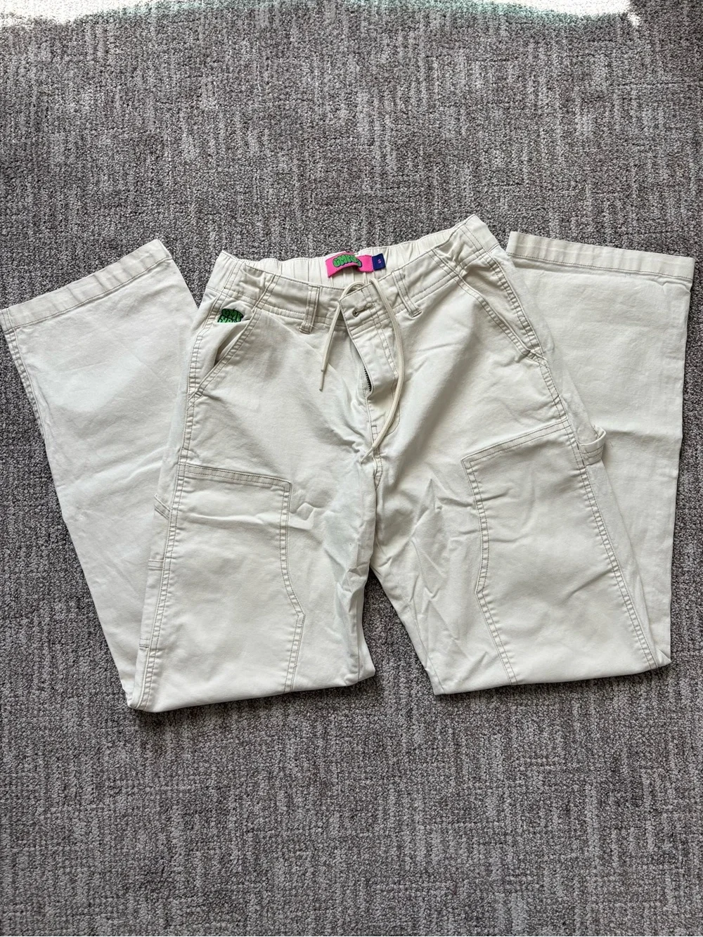 Empyre Men's Cream Cargo Drawstring Pants - Picture 2 of 2